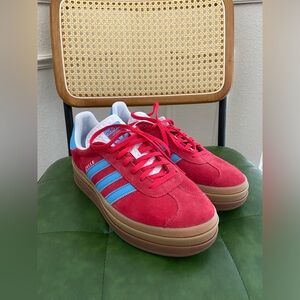 Adidas Gazelle Bold Red & Blue SZ 10
